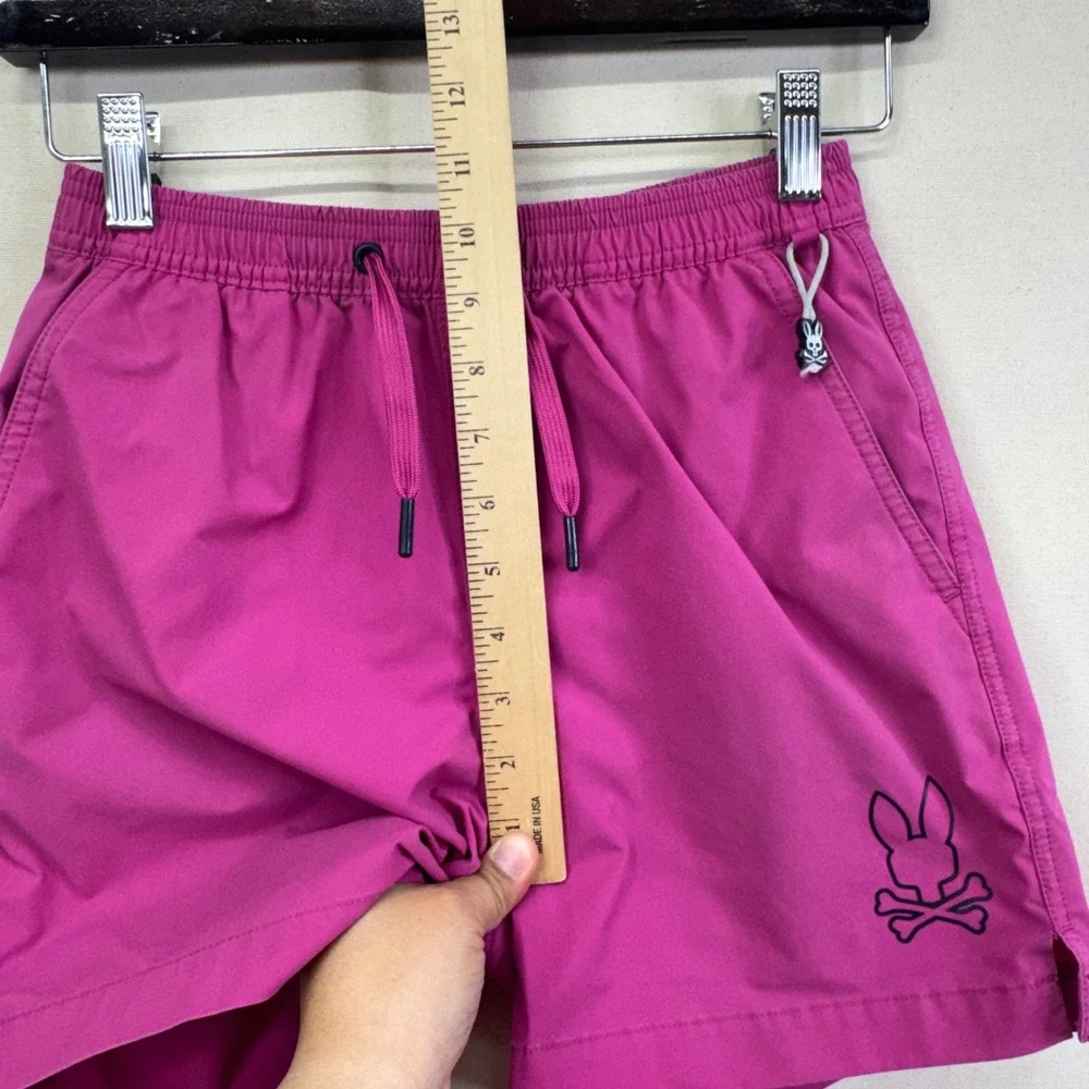 Psycho Bunny Boys Swim Trunks Size 10/12 Pink Preppy Beach Designer Shorts